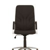 Vadovo kėdė Manager steel chrome su natūralia oda apmuštais atlošu ir sėdyne.