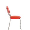 Tvirta kėdė Marino plus chrome paminkštintu atlošu ir metalinėmis kojomis.