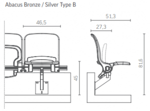 Sporto stadionų kėdės "Abacus".