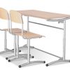 Double adjustable school desk E-173