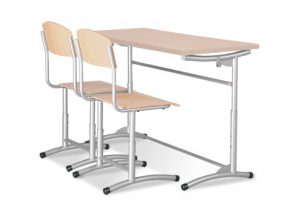 Double adjustable school desk E-173