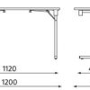 Tvirtas sudedamas stalas Eryk 120×60 cm su stalviršiu iš drožlių plokštės.
