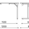 Tvirtas sudedamas stalas Eryk 120x80 cm su stalviršiu iš drožlių plokštės.