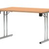 Tvirtas sudedamas stalas Eryk 120x50 cm su stalviršiu iš drožlių plokštės.