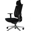 Ergonominė kėdė Genius HRU su galvos bei nugaros atrama, tvirto tinkliuko atlošu.