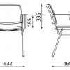 Konferencinė kėdė Isit arm chrome su minkštai apmuštais atlošu ir sėdyne.