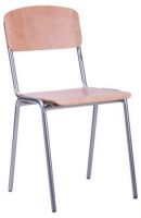 Mokyklinė kėdė yra su milteliais dažytu tvirtu metaliniu rėmu.