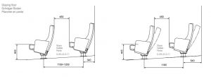 Teatrinės kėdės "Montgomery" su ergonominės formos atlošu ir sėdyne.