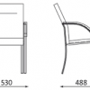 Lankytojų kėdė Neo Lux 4L arm chrome ant keturių kojų.