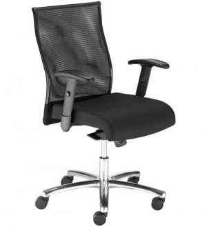 Ergonominė kėdė Neo Lux Net R1B steel 04 chrome su sinchroniniu mechanizmu.