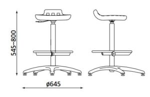 Pramoninė kėdė Worker + ring base