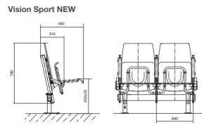 Sporto stadionų kėdės "Vision Sport".