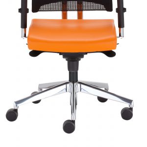 Ergonominė kėdė @-Motion su poliruoto aliuminio pagrindu.