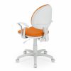 Ergonominė kėdė Smart white GTP27 su baltu rėmu, porankiais ir pagrindu.
