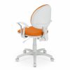 Ergonominė kėdė Smart white GTP27 su baltu rėmu, porankiais ir pagrindu.