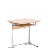 Comfortable single adjustable height school desk E-172/1A SL with pull-out shelf