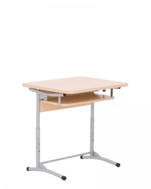 Comfortable single adjustable height school desk E-172/1A SL with pull-out shelf