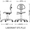 Speciali pramoninė kėdė Laborant GTS PL62 su atlošu ir sėdyne iš poliuretano.