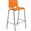 Baro kėdė Fondo hocher gloss orange su juodomis kojomis