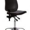 Laboratorinė kėdė Medico GTS steel chrome su ergonominės formos atlošu ir sėdyne.