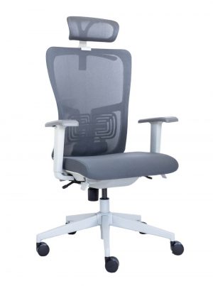 Ergonominė kėdė Rivö HRU white su baltu rėmu.