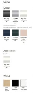 Sileo metal finishes.