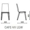 Kavinės kėdės medinėmis kojomis Cafe VII LGW.