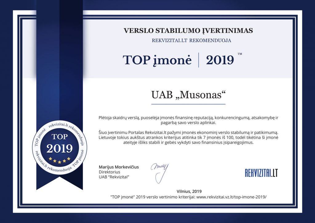 UAB Musonas diplomas