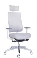 Ergonominė kėdė X-trans white HRU su chromuota baze