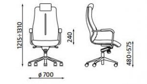 Ergonominė kėdė Soanata HRU su galvos atrama, sustiprintu mechanizmu.