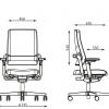 Ergonominės kėdės Xilium UPH išmatavimai