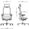 Ergonominė kėdė Xilium su dvigubu atlošu išmatavimai