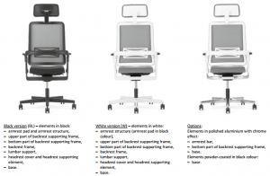 Ergonominės kėdės Xilium Mesh spalvos konceptas