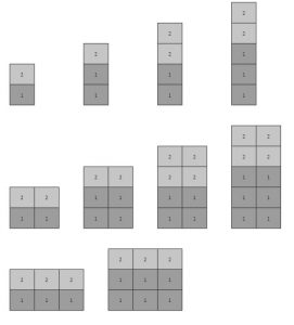 Cabinets Puzlo: available color layout options.