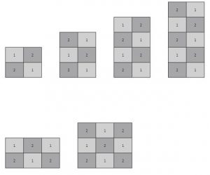 Cabinets Puzlo: available color layout options.