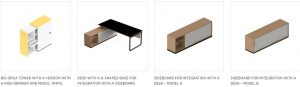 Play and work office furniture.