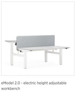 The eModel 2.0 desk with electric height adjustment