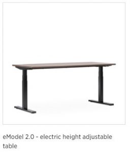 The eModel 2.0 desk with electric height adjustment