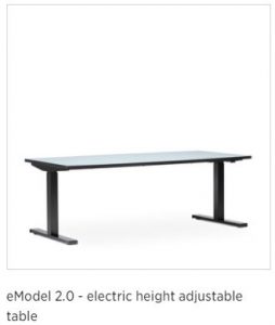 The eModel 2.0 desk with electric height adjustment