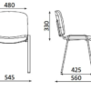 Meeting chair Iso black with eco leather masures