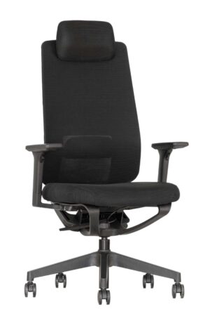 Ergonominė kėdė Solberg HRU su tinkleliu aptrauktu atlošu ir sėdyne.
