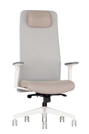 Ergonominė kėdė Uppsala white HB su aukštu atlošu ir sinchroniniu mechanizmu