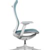 Ergonominė kėdė Viken white HB su šviesiu rėmu ir porankiais