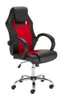 Žaidimų kėdė Racer steel raudona su porankiais