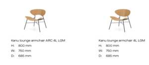 Lounge armchair Kanu with metal frame