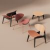 Lounge armchair Kanu skirtingi pasirinkimai